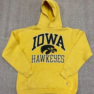 vintage Iowa hawkeyes hoodie mens xl yellow 1990s NCAA Russel athletic